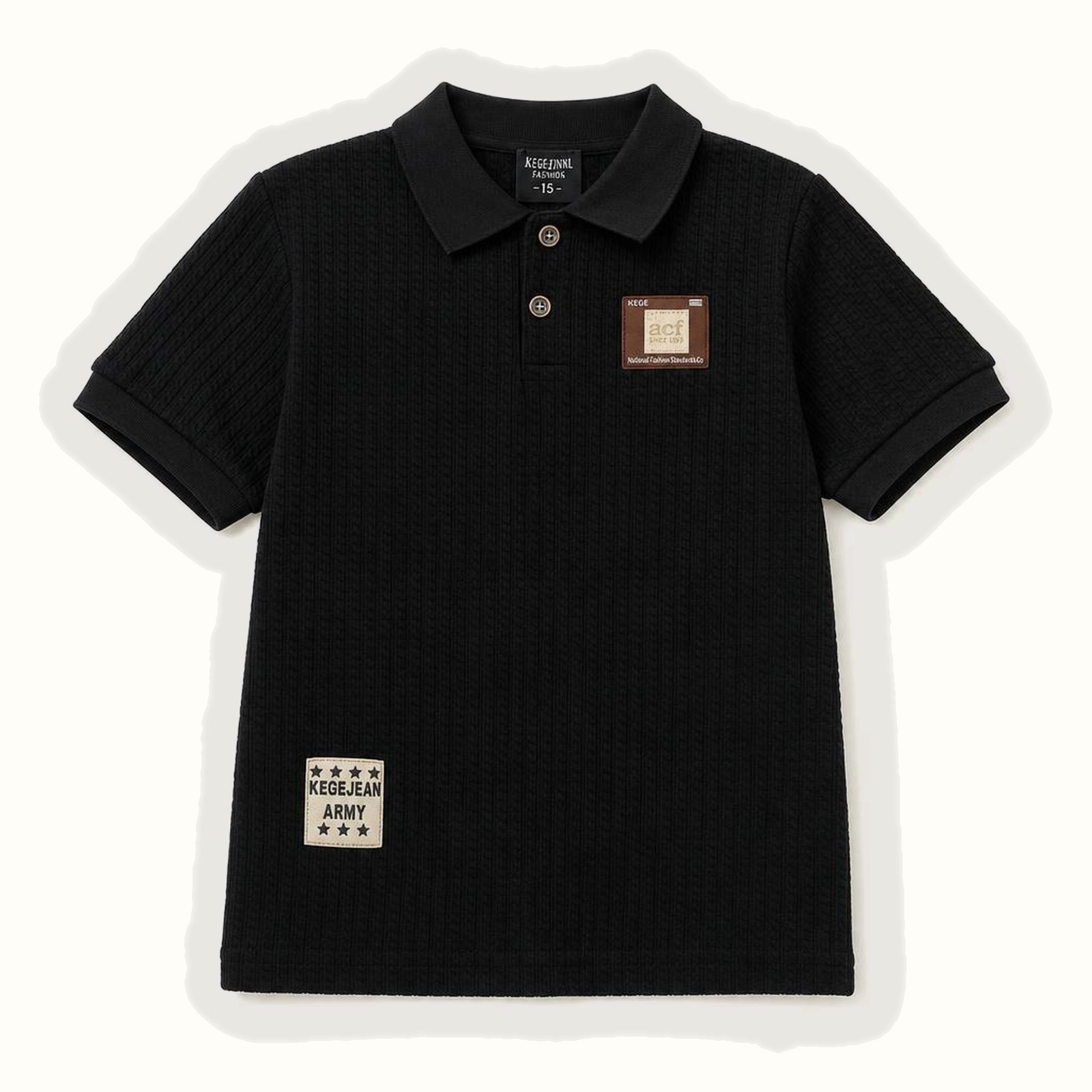 Children's Knitted Short Sleeve Polo Shirt - 5010-4A