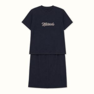Florida Letter Print Short Sleeve T-Shirt - MO-1138