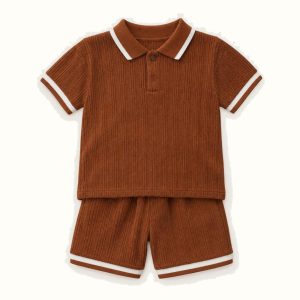 Children's Knitted Short Sleeve Polo Shirt - 1087