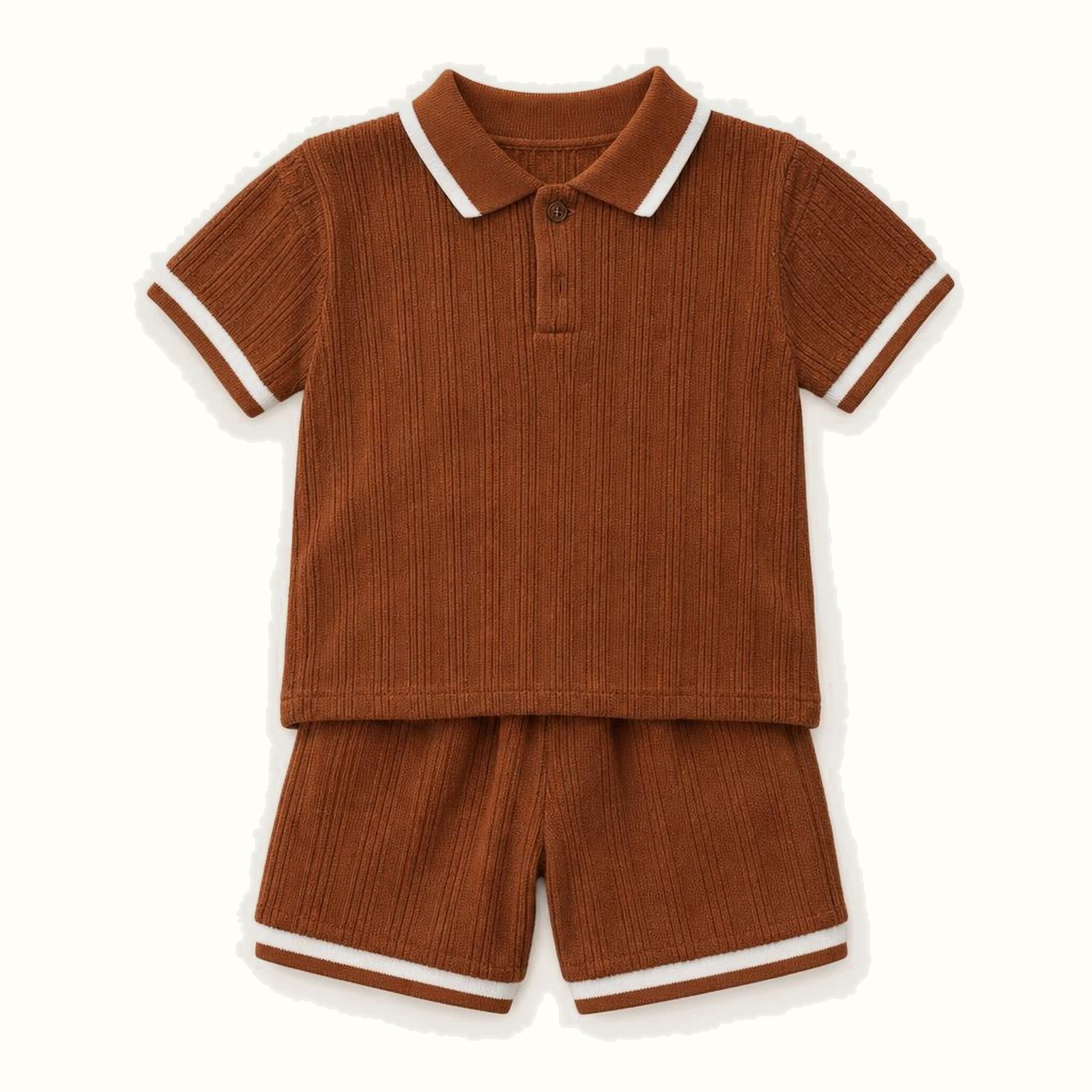 Children's Knitted Short Sleeve Polo Shirt - 1087