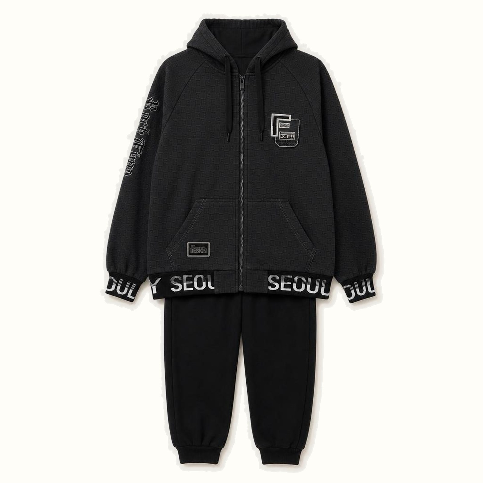 Children's Hooded Zip-up Jacket Set - AH-11