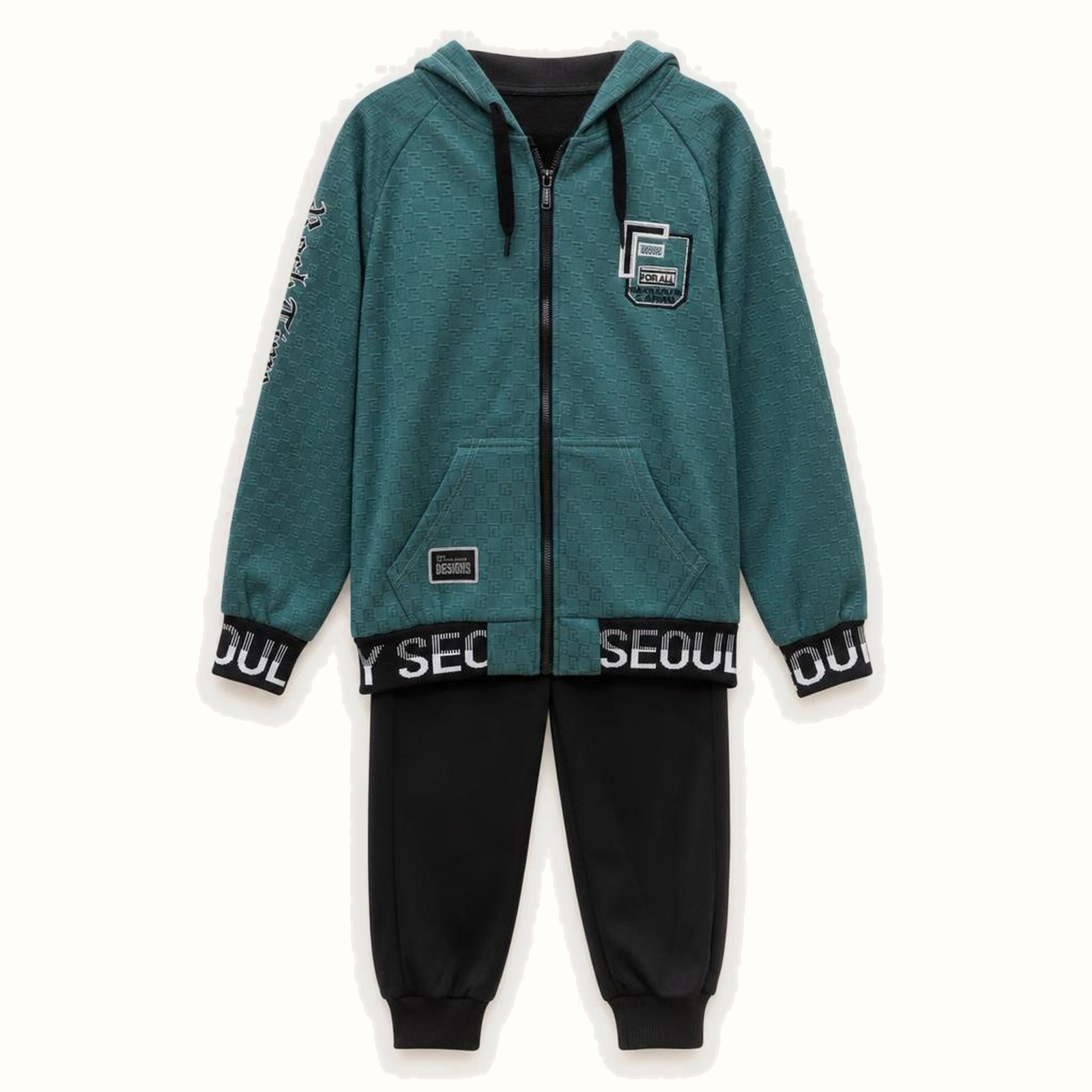 Children's Hooded Zip-up Jacket Set - AH-11