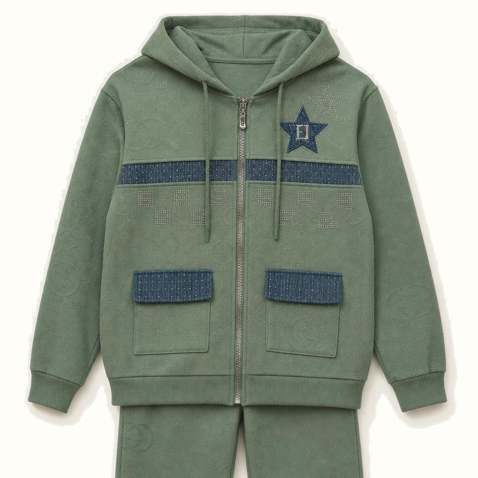 Children's Hooded Zipper Jacket Set - TH-10