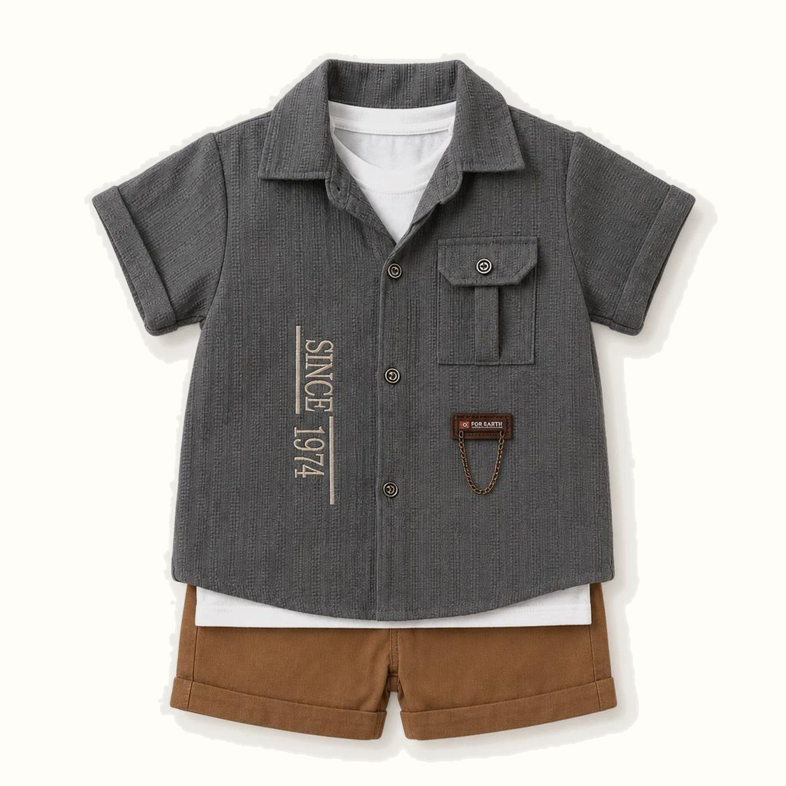 Children's Short Sleeve Shirt Set - CS-09
