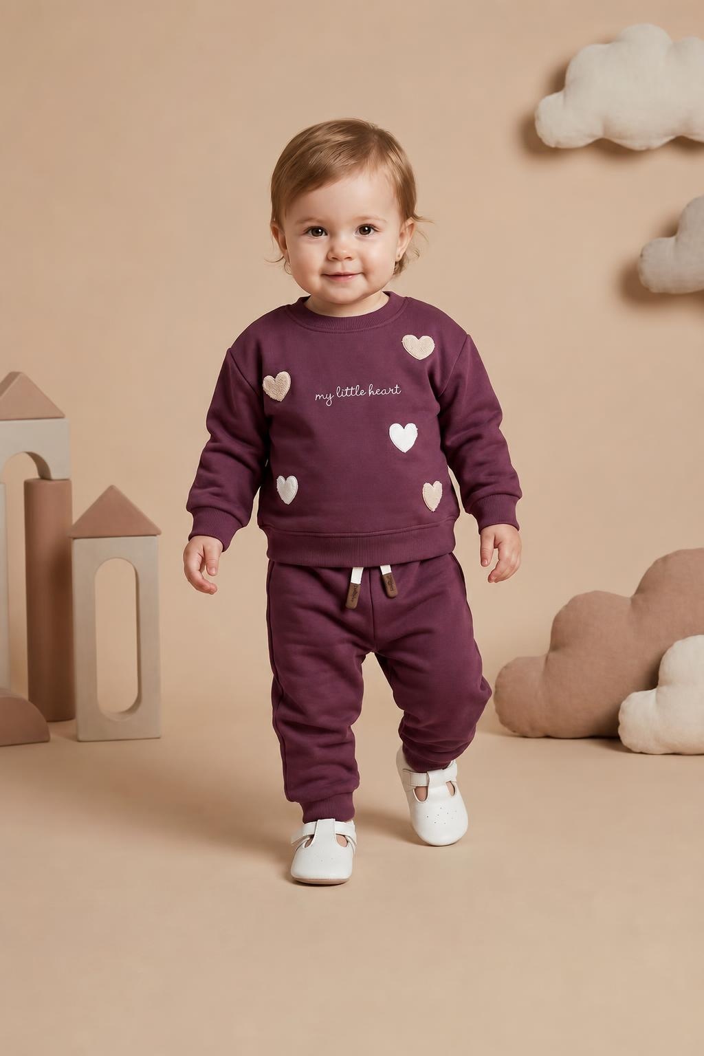 Kids' Plum Heart Graphic Sweatshirt & Jogger Set
