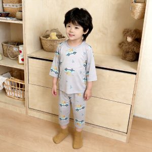 Icelandic cotton air conditioning suit (eight-quarter sleeves) 130-160