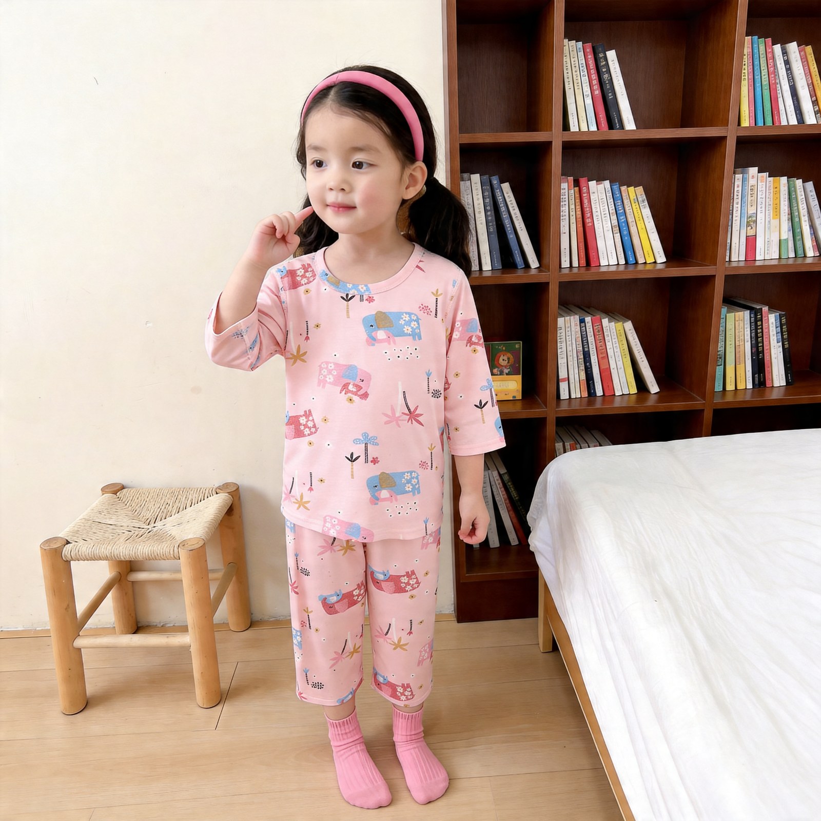 Icelandic cotton air conditioning suit (eight-quarter sleeves) 130-160