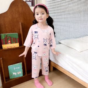 Icelandic cotton air conditioning suit (eight-quarter sleeves) 130-160