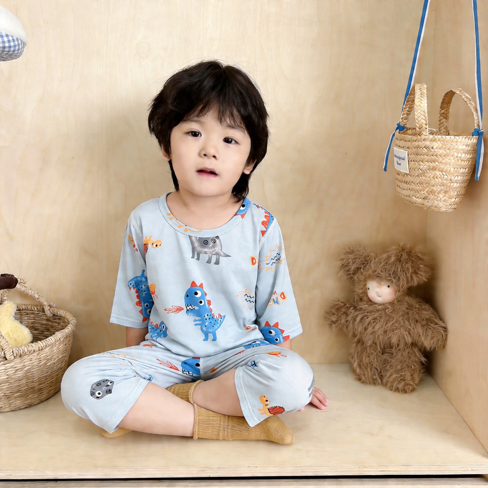 Icelandic cotton air conditioning suit (eight-quarter sleeves) 130-160