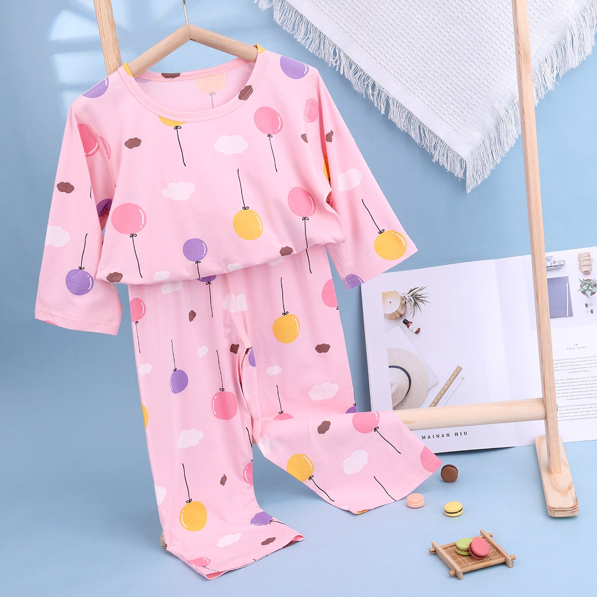 Icelandic cotton air conditioning suit (eight-quarter sleeves) 130-160