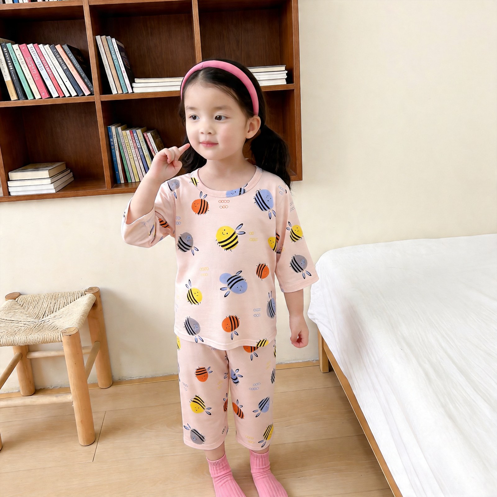 Icelandic cotton air conditioning suit (eight-quarter sleeves) 130-160