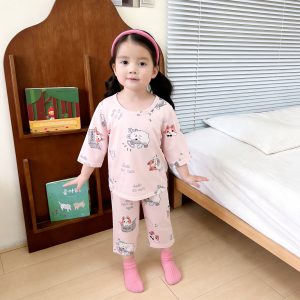 Icelandic cotton air conditioning suit (eight-quarter sleeves) 130-160