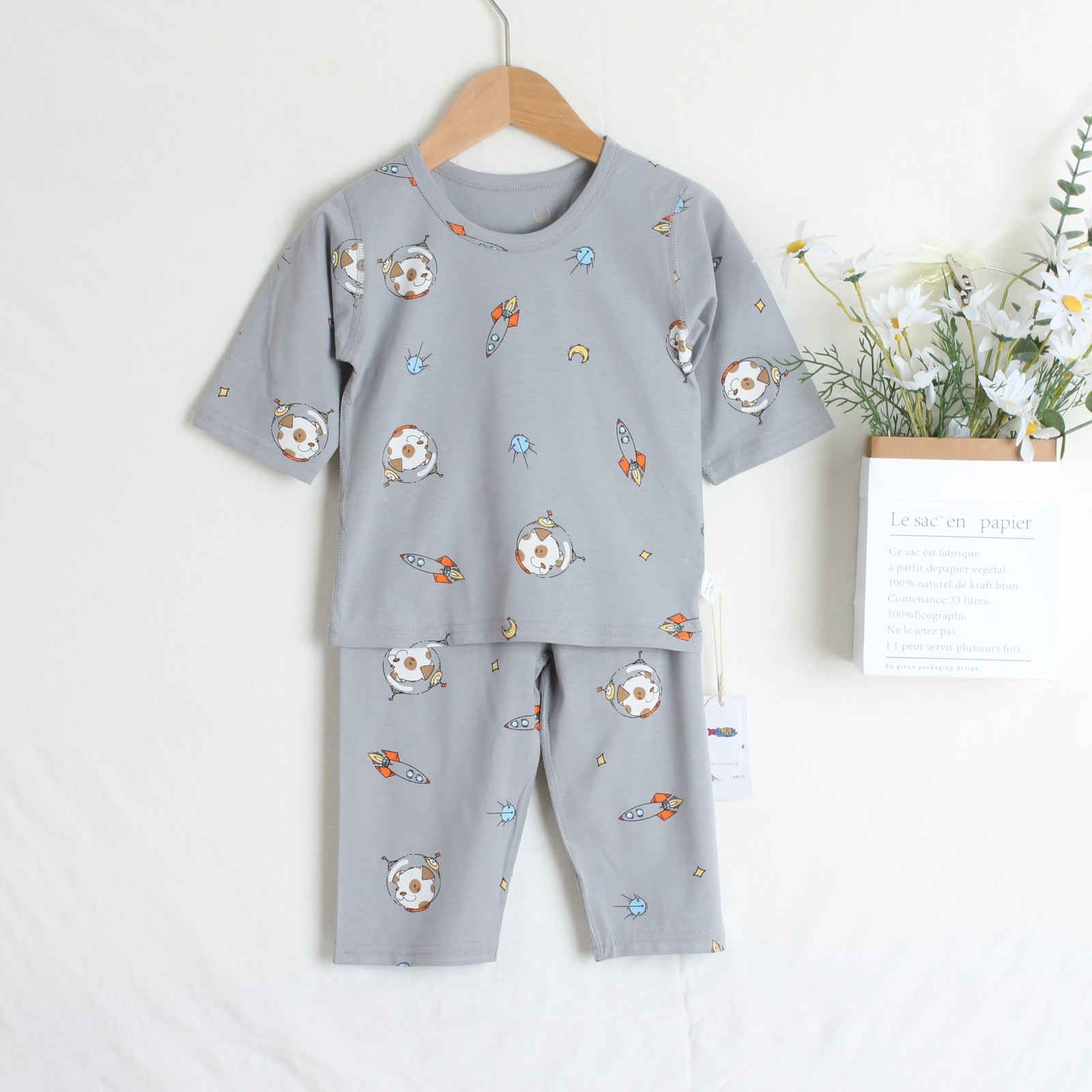 Ice porcelain cotton air-conditioning suit (eight-quarter sleeves) 130-160