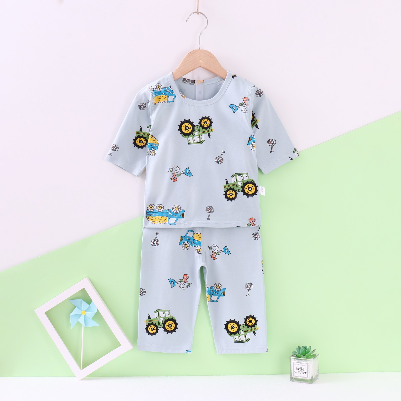 Ice porcelain cotton air-conditioning suit (eight-quarter sleeves) 130-160