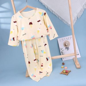 Striped jacquard air-conditioning suit (eight-quarter sleeves) 130-160