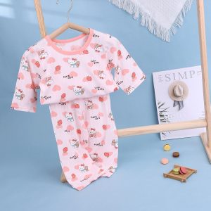 Striped jacquard air-conditioning suit (eight-quarter sleeves) 130-160