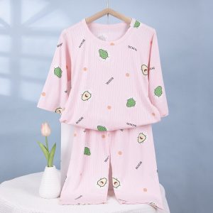 Striped jacquard air-conditioning suit (eight-quarter sleeves) 130-160