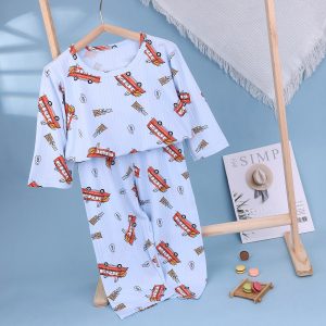 Striped jacquard air-conditioning suit (eight-quarter sleeves) 130-160