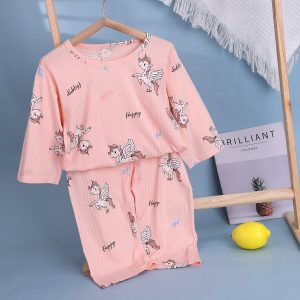 Striped jacquard air-conditioning suit (eight-quarter sleeves) 130-160