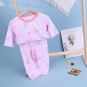 Striped jacquard air-conditioning suit (eight-quarter sleeves) 90-120