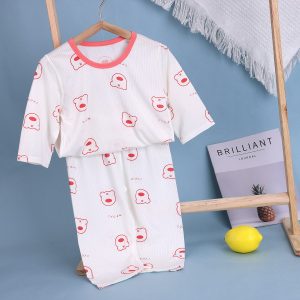 Striped jacquard air-conditioning suit (eight-quarter sleeves) 90-120