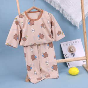 Striped jacquard air-conditioning suit (eight-quarter sleeves) 90-120