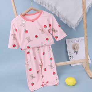 Striped jacquard air-conditioning suit (eight-quarter sleeves) 90-120