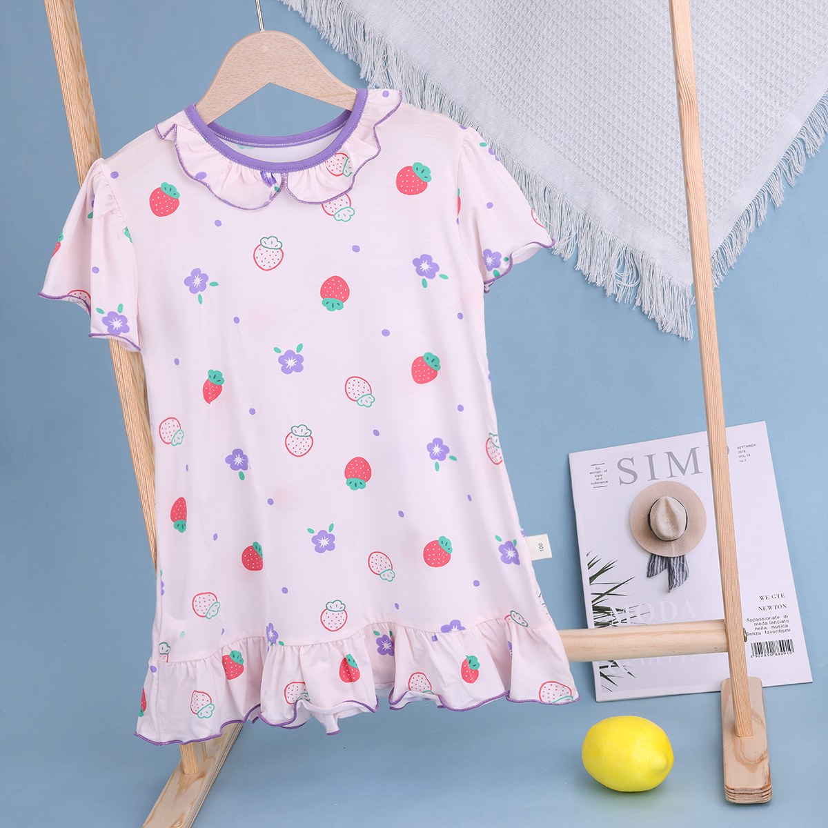 Short-sleeved princess nightgown 100-140