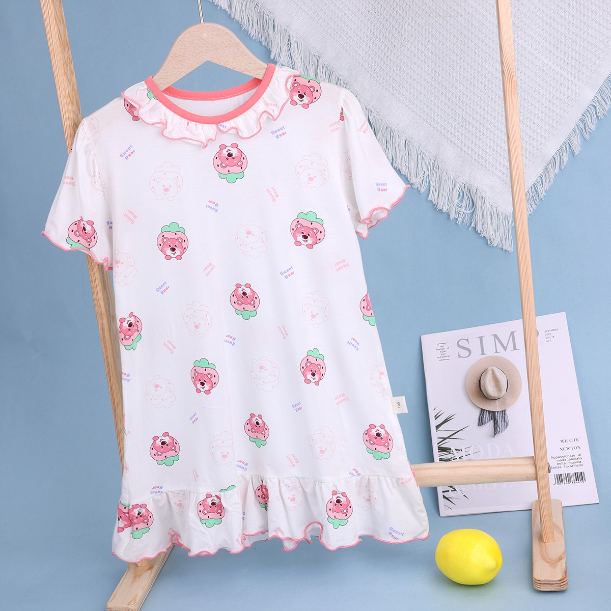 Short-sleeved princess nightgown 100-140