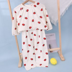 Knitted cotton seersucker children's home clothes