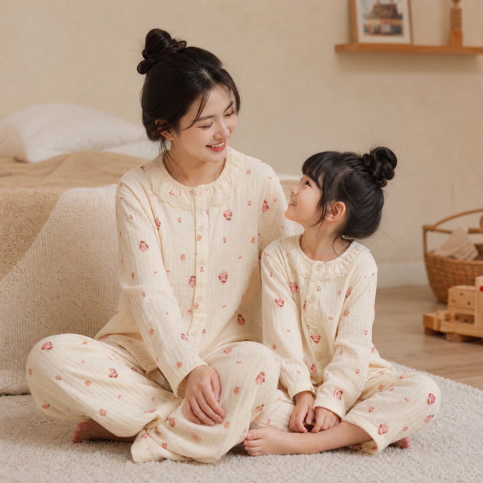Version 2.0 air-washed cotton gauze home clothes M-L