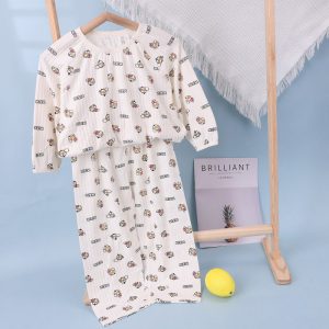 Pure cotton bubble cotton yarn children's home clothes 150-160