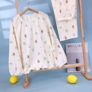 Pure cotton bubble cotton yarn children's home clothes 150-160