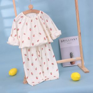 Pure cotton bubble cotton yarn children's home clothes 150-160