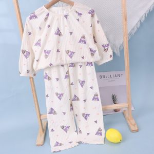 Pure cotton bubble cotton yarn children's home clothes 100-140
