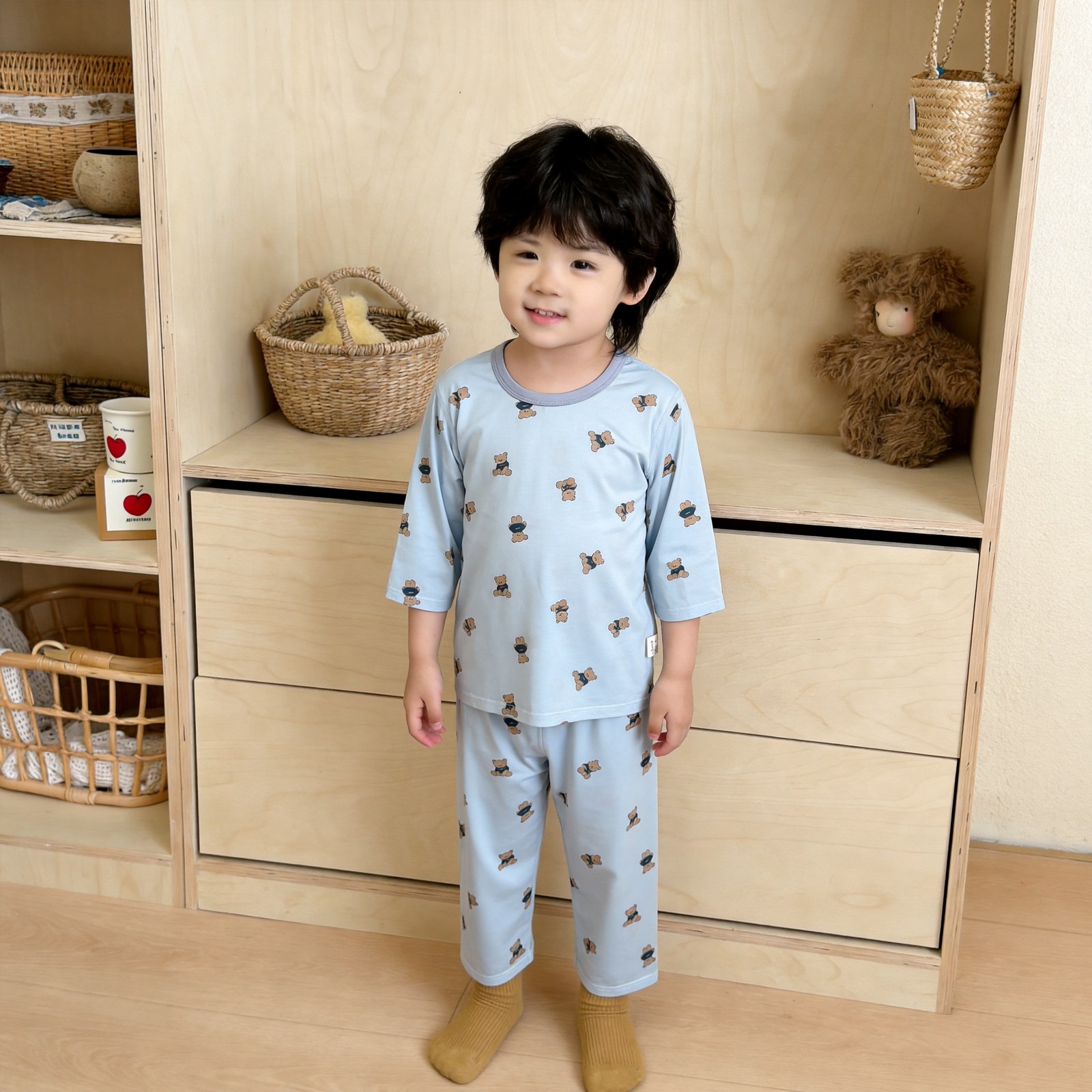 Beautiful cotton air-conditioning clothing 50.3% Lyocell 42.2% cotton 7.5% spandex (eight-quarter sleeves) 90-120