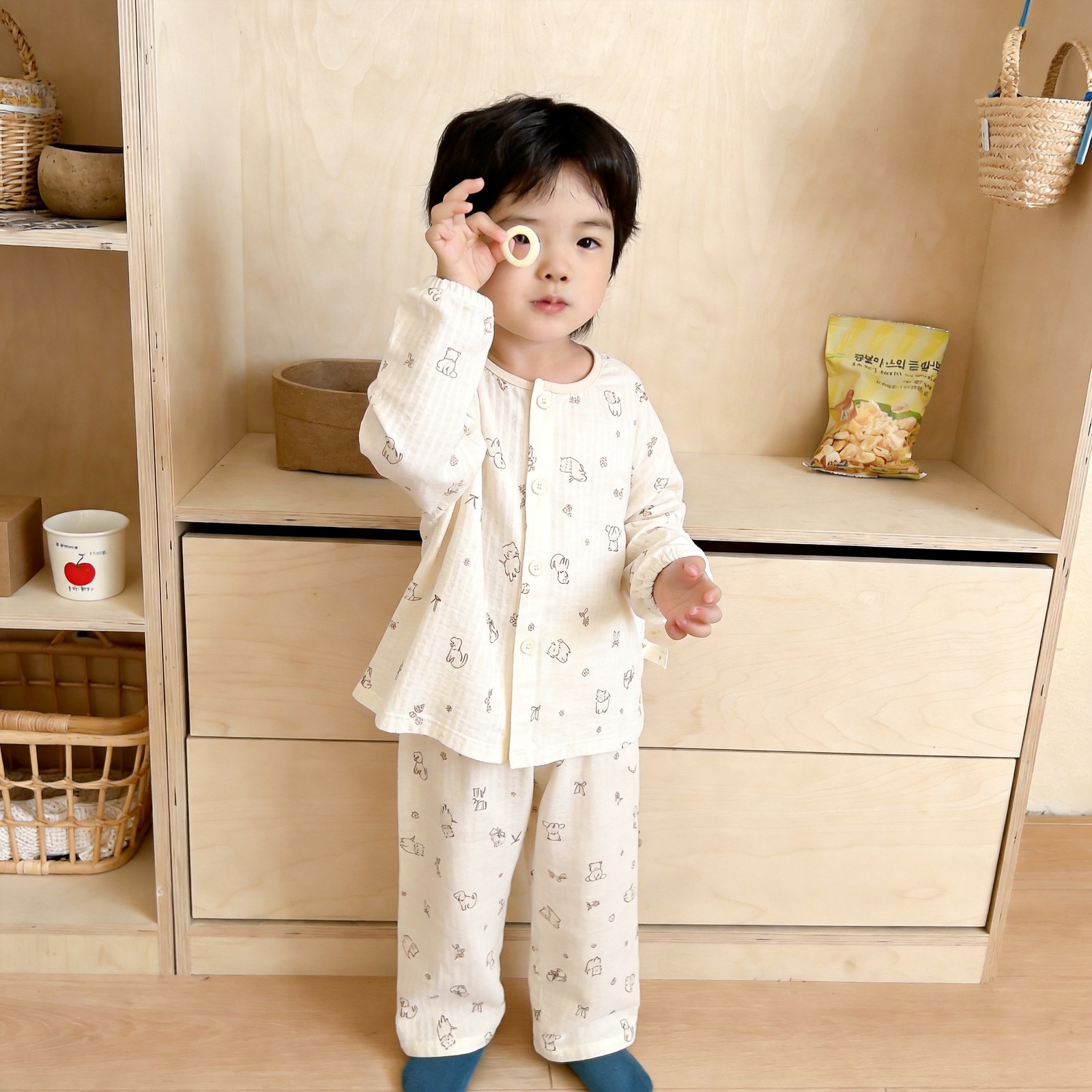 Version 2.0 air-washed cotton yarn home clothes (cardigan) 90-130