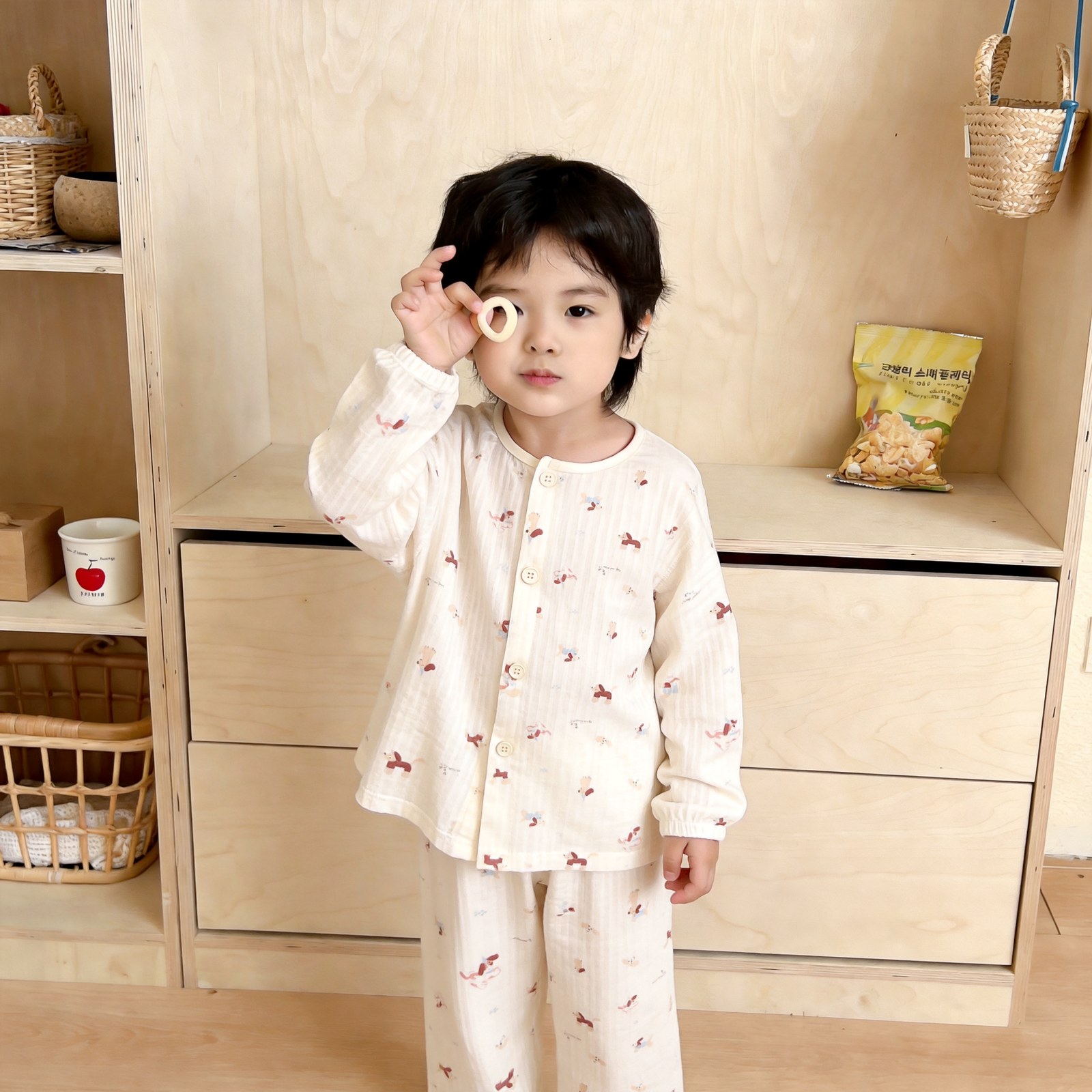 Version 2.0 air-washed cotton yarn home clothes (cardigan) 90-130