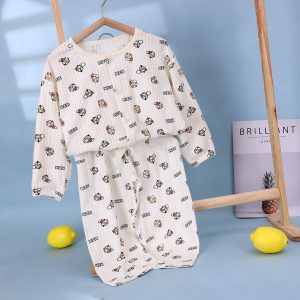 Cardigan pure cotton bubble cotton yarn children's home clothes 150-160