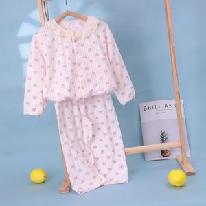 Cardigan pure cotton bubble cotton yarn children's home clothes 150-160
