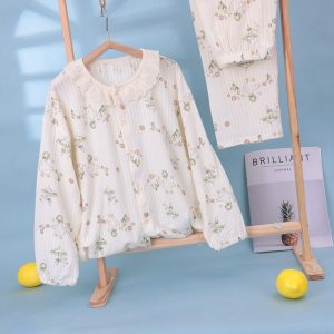 Cardigan pure cotton bubble cotton yarn children's home clothes 150-160