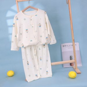 Cardigan pure cotton bubble cotton yarn children's home clothes 150-160