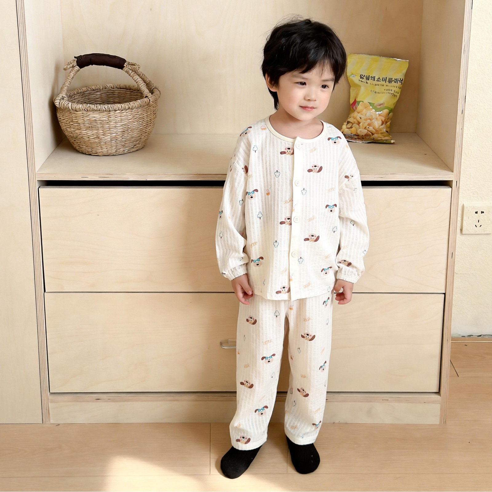 Version 2.0 air-washed cotton yarn home clothes (cardigan) 80-110