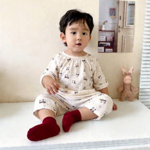Version 2.0 air-washed cotton gauze home clothes (eight-quarter sleeves) 90-130