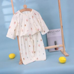 Pure cotton bubble cotton gauze home clothes suit (eight-quarter sleeves) 100-140