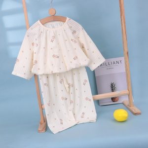 Pure cotton bubble cotton gauze home clothes suit (eight-quarter sleeves) 100-140