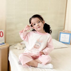 Comfortable cotton loose home clothes 95% cotton 5% spandex (eight-quarter sleeves) 170-190