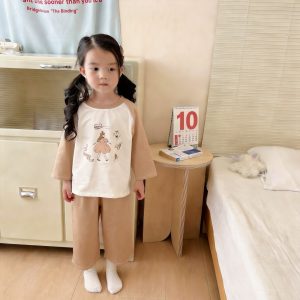 Comfortable cotton loose home clothes 95% cotton 5% spandex (eight-quarter sleeves) 170-190
