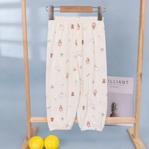 Bubble cotton gauze children's anti-mosquito pants 90-150