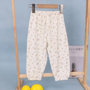 Bubble cotton gauze children's anti-mosquito pants 90-150
